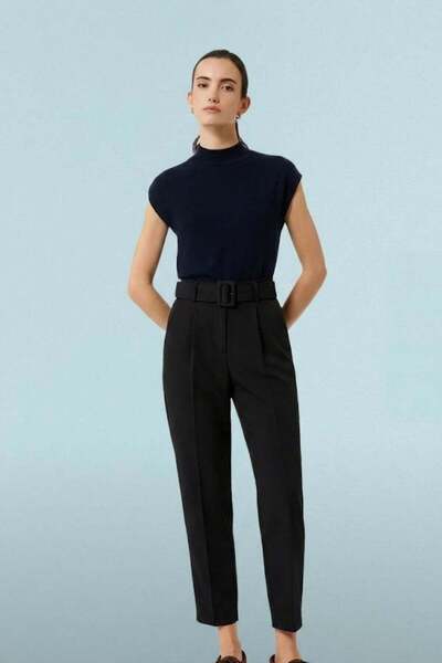 HAKKE Pantaloni cu centura morcov