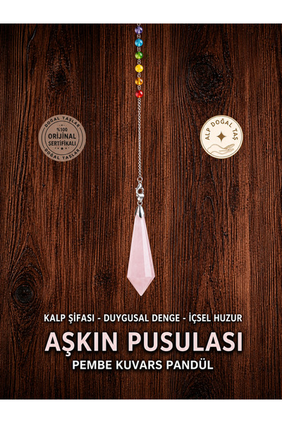 Alp Doğal Taş Sertifikalı Kristal Kuvars Pandül - Işığın Rehberliği