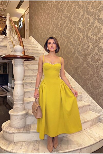ALFUDO Moda Collection Rochie de seară de absolvire, cu bretele, brodată cu p...