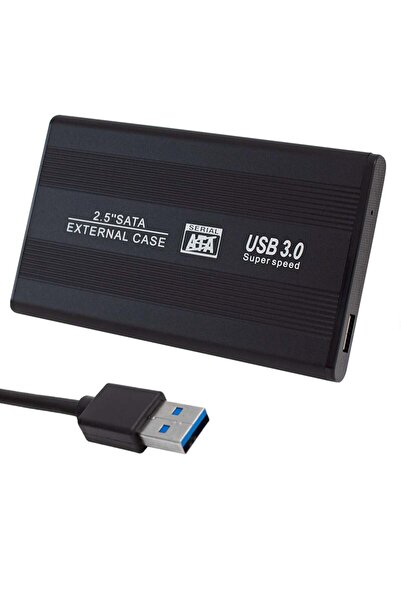 Powermaster PM-13948 صندوق قرص صلب محمول أسود مقاس 2.5 بوصة يدعم USB 3.0 Sata...