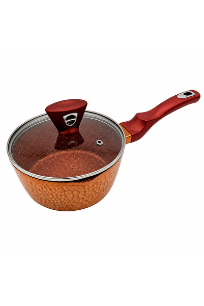 olina Cratiță antiaderentă Granite 18 cm cu capac sticlă, aluminiu forjat, in...