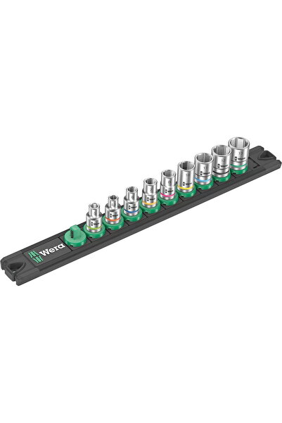 wera Un set de prize Zyklop cu bandă magnetică, cu 4 prize, 1/4 (negru/verde,...