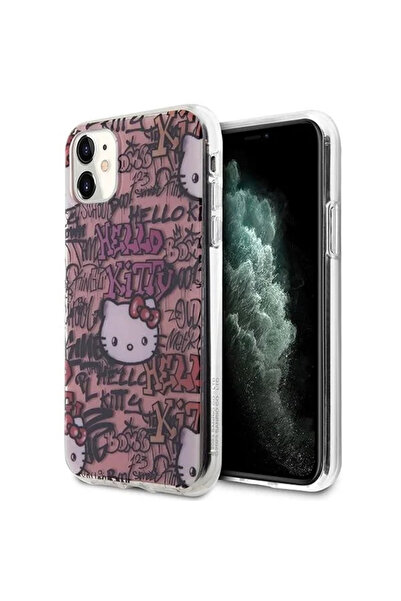 Hello Kitty Husă IML Tags Graffiti pentru iPhone 11 / Xr - roz