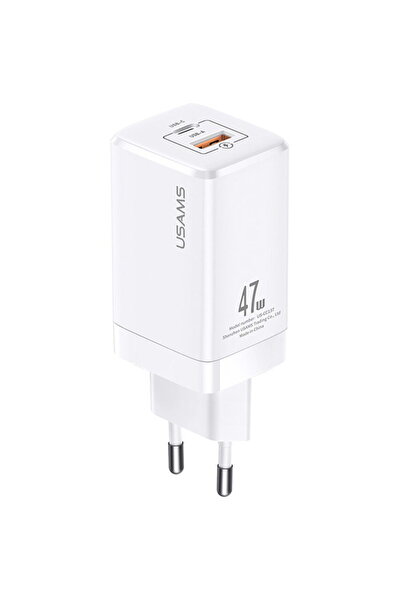 Usams Tip-C PD, USB, 47W, 3A - T41 GaN Mini (US-CC137) - Alb