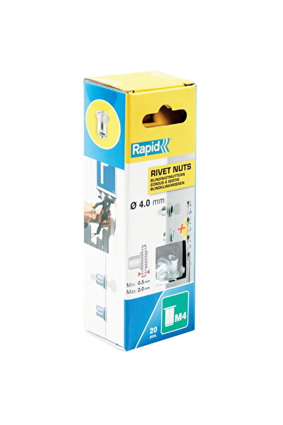 Rapid 5000671, set 20 nituri cu filet tip piulita M4, 2.0 mm