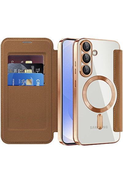 Techsuit Husa pentru Samsung Galaxy S25 - SmartMag Book Case - Brown