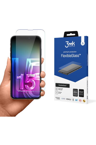 3MK Folie pentru iPhone 15 Pro - FlexibleGlass - Transparentă