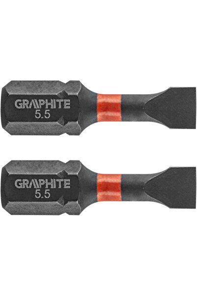 graphite Impact bits SL5.5 x 25 mm, 2 pcs.