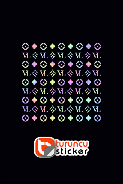 Turuncu Sticker Noktalı VL Desen Kaplama Sticker Etiket 20X20 Cm - Araç -Moto...