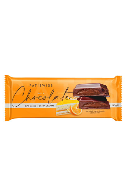 Patiswiss Portakallı Krema Dolgulu Sütlü Çikolata, 240G
