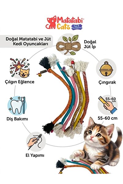 MATATABİ CATS ROPE LARGE Matatabi li çıngıraklı ip kedi oyuncağı