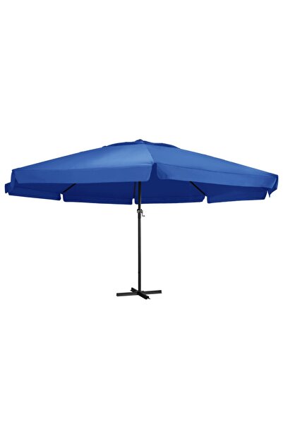 Concept Umbrelă de soare cu stâlp aluminiu, albastru azur, 500 cm