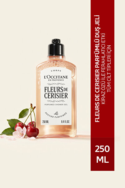 L'Occitane Fleurs de Cerisier Parfümlü Duş Jeli, Kiraz Özlü, 250 ml