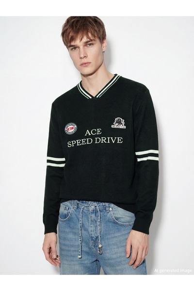 LC Waikiki Esvab • Modern & Distinctive V Planting Embroidered Men's Knitwear...