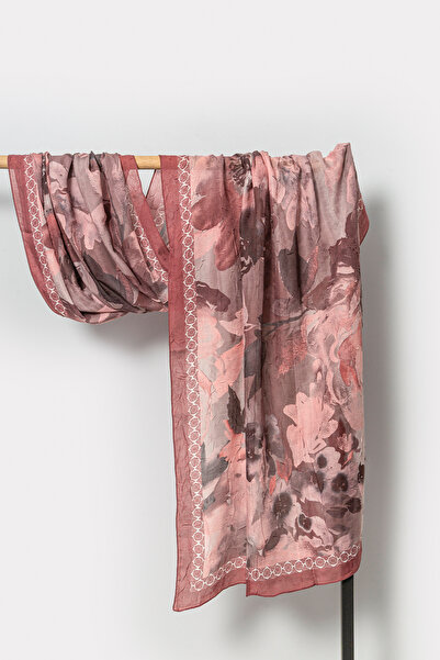 GRACE PREMİUM SCARF Flower-Patterned Crushed Shawl Soft