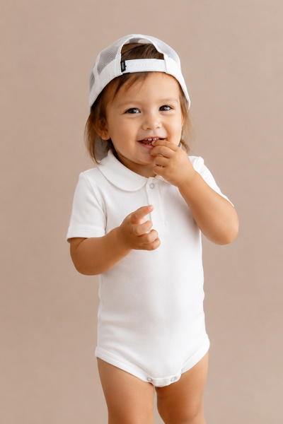 Lilabio %100 Pamuk Kısa Kollu Polo Yaka Bebek Body