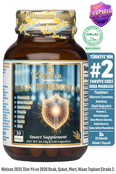 Kiperin Max Formula | Güçlü Bağışıklık | C Vitamini, Beta Glukan, Kara Mürver...