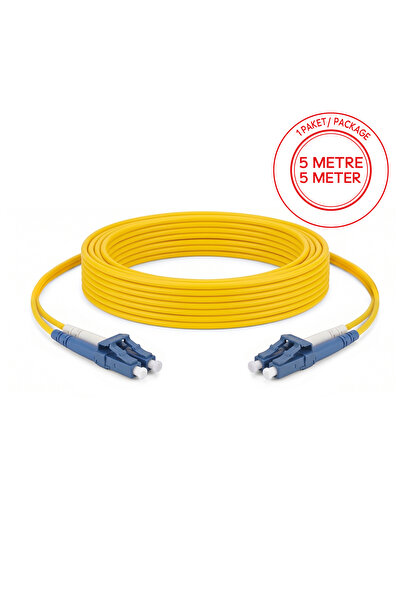 ALFAFONET LC/UPC-LC/UPC Singlemode Dupleks 5 Metre Fiber Patch Cord