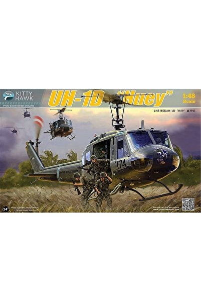 Kittyhawk Kitty Hawk 80154 1/48 Ölçek, UH-1D (Huey), Askeri Helikopter Plasti...