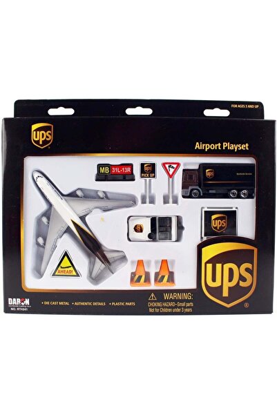 86RT-4341 UPS Kamyon ve Uçak Oyun Seti, 9 Parça, Metal Gövde, Plastik Kanatlar, Sergilemeye Ha
