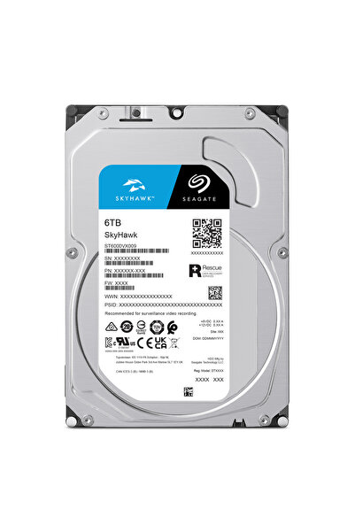 SEAGETE SEAGATE SKYHAWK 6 TB 256MB 5400RPM SATA3.0 7/24 DVR,NVR için Güvenlik...