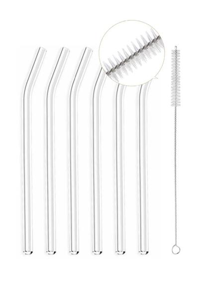 ALBETTO 6 Glass Pipettes + 1 Cleaning Brush 19cm