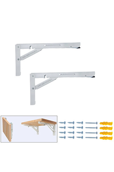 MR.BRACKET 30cm Beyaz 1-Takım - Mandallı Katlanabilir Masa Konsolu - Aç Kapa ...