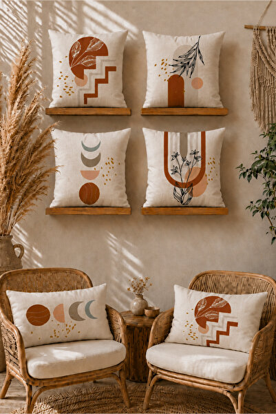 Belle Benoit Modern Tasarım 6'lı 3D Dijital Baskılı Dikdörtgen 30x50 ve 43x43...