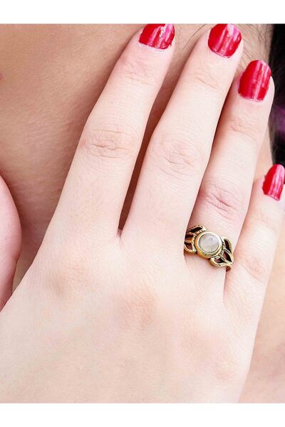 Esha Store Natural Stone Citrine Natural Stone Inlaid Antique Model Women's A...