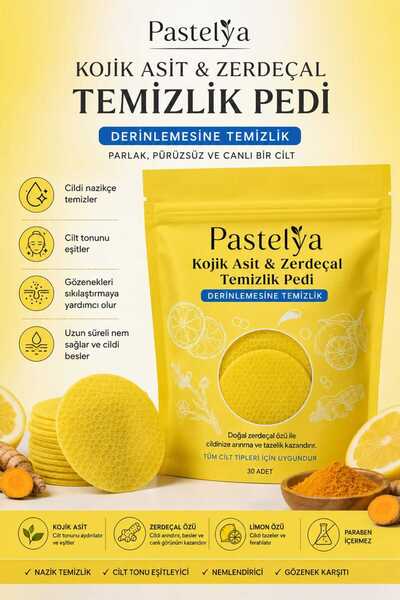 Pastelya Zerdeçal Özlü Cilt Temizleme Pedleri – Leke Karşıtı Aydınlatıcı Temi...