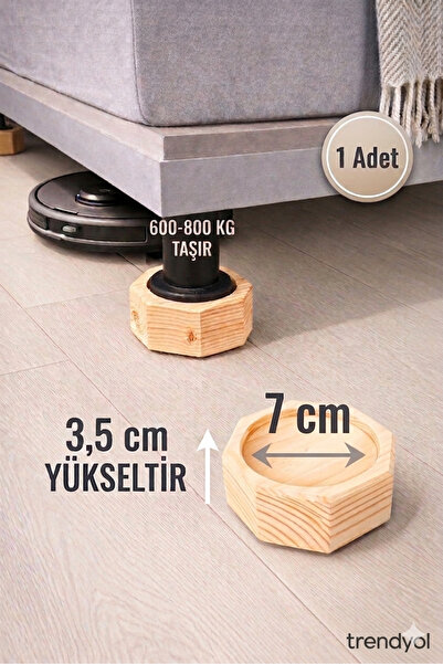 iDekor Robot Süpürge İçin Doğal Ahşap Koltuk Baza Yükseltici Ayak Aparatı” 3,...