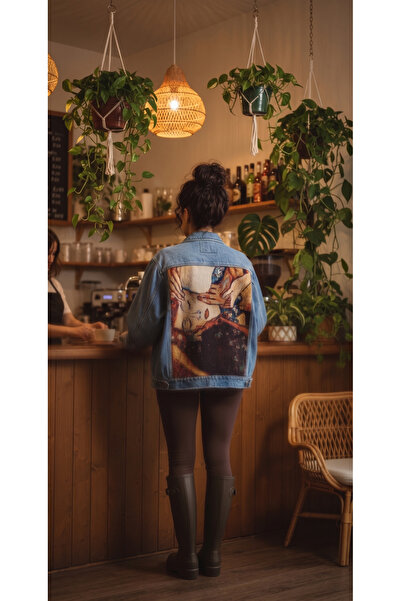 Oriandina Klimt Öpücük Desenli Goblen Dokuma Pencereli Upcycled Oversize Kot ...