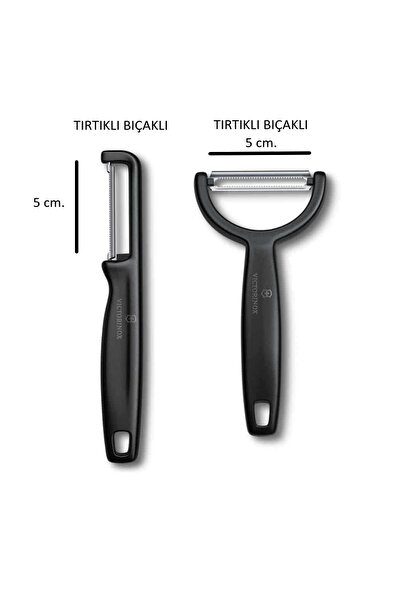 Victorinox Black Peeler Set of 2 (Serrated Edge & Serrated Edge)