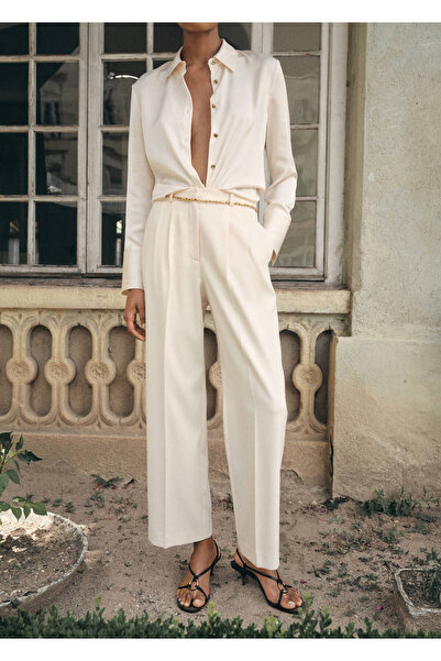 MANGO Woman Straight Cut Trousers with Braces