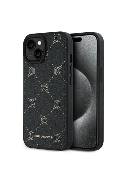 Karl Lagerfeld Husă iPhone 15 Plus - Piele MagSafe (KLHMP15MPGKHPHK) - Karl Head