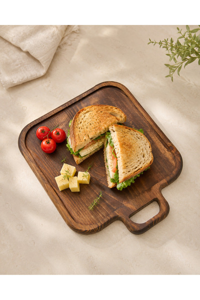 fam wood art Ahşap Kare Kızartma Tabağı