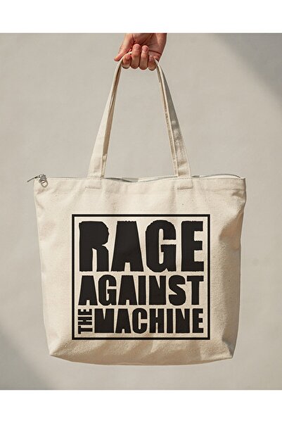 buzagi tasarım ürünleri Rage Against the Machine Zippered Lined Gusseted Canv...