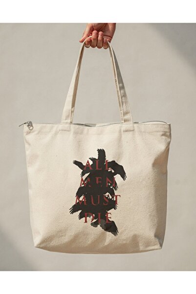buzagi tasarım ürünleri Game of Thrones Zippered Lined Gusseted Canvas Bag 35...