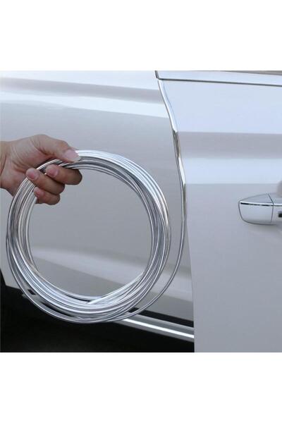 MasterCar Nikelej 3 Metre X 7mm U Tipi Kendinden Yapışkanlı Nikelaj Kapı Bagaj Ve Panjur Şeridi Kapı Fitili