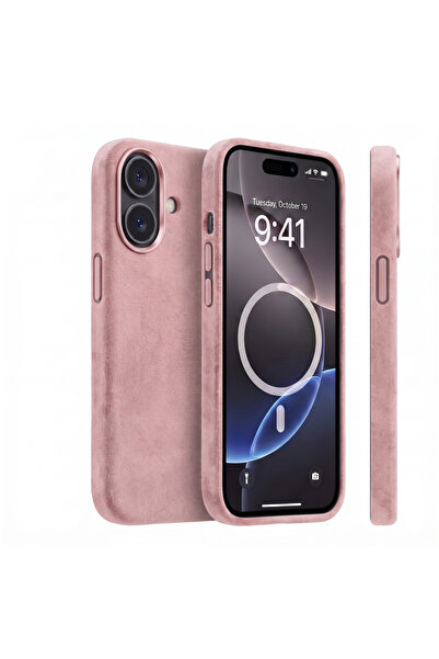 megaMobile Husă de protecție pentru Apple iPhone 16, Alcantara, MagSafe, prot...