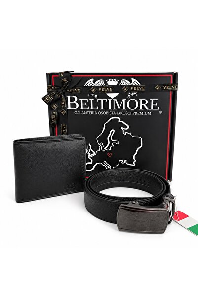 velve Beltimore men's Top Bottom Set , Compact Wallet and Belt with automatic...