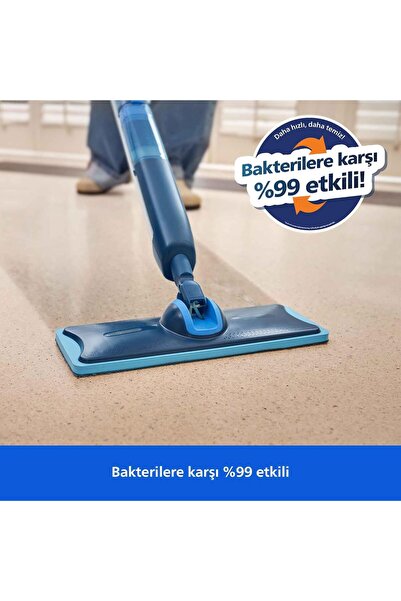 Philips OneUp Elektrikli Mop Kablosuz Zemin Temizleyici Temiz ve Kirli Su Ayıran 360 Derece Başlıklı Pratik Temizlik