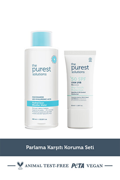 The Purest Solutions Parlama Karşıtı Bakım Seti: Micellar Makyaj Temizleme Su...