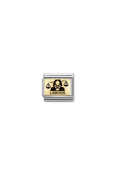 NOMİNATİON Composable Classic Plates (ıc) In Steel And 18k Gold Lawyer
