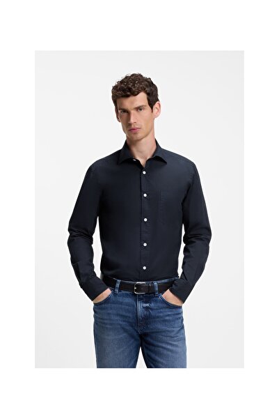 BOSS Pamuk Poplin Casual Kesim Gömlek