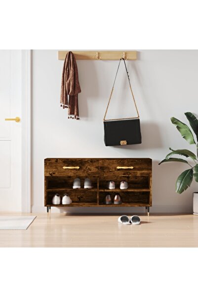 Concept Bancă de pantofi, stejar fumuriu, 102x35x55 cm, lemn prelucrat