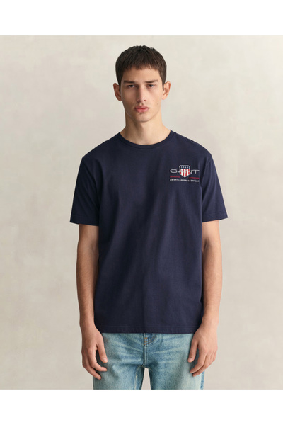 Gant Erkek Lacivert Regular Fit T-Shirt