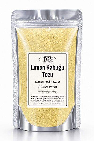 TOS The Organic Spices Limon Kabuğu Tozu 100 gr (1. KALİTE) Citrus Limon / Le...
