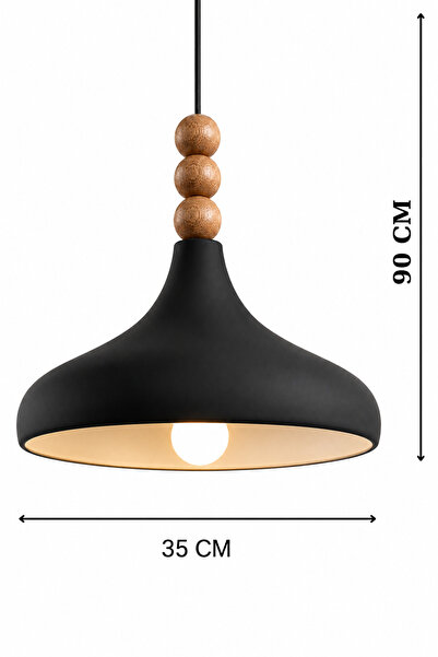 Luna Lighting Verona Siyah Renk Rustik Tekli Avize Sarkıt Salon Mutfak Oturma Odası Lamba