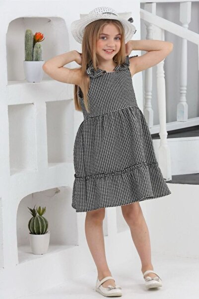 TOFİSA Girl's Black Hat Dress - 27050